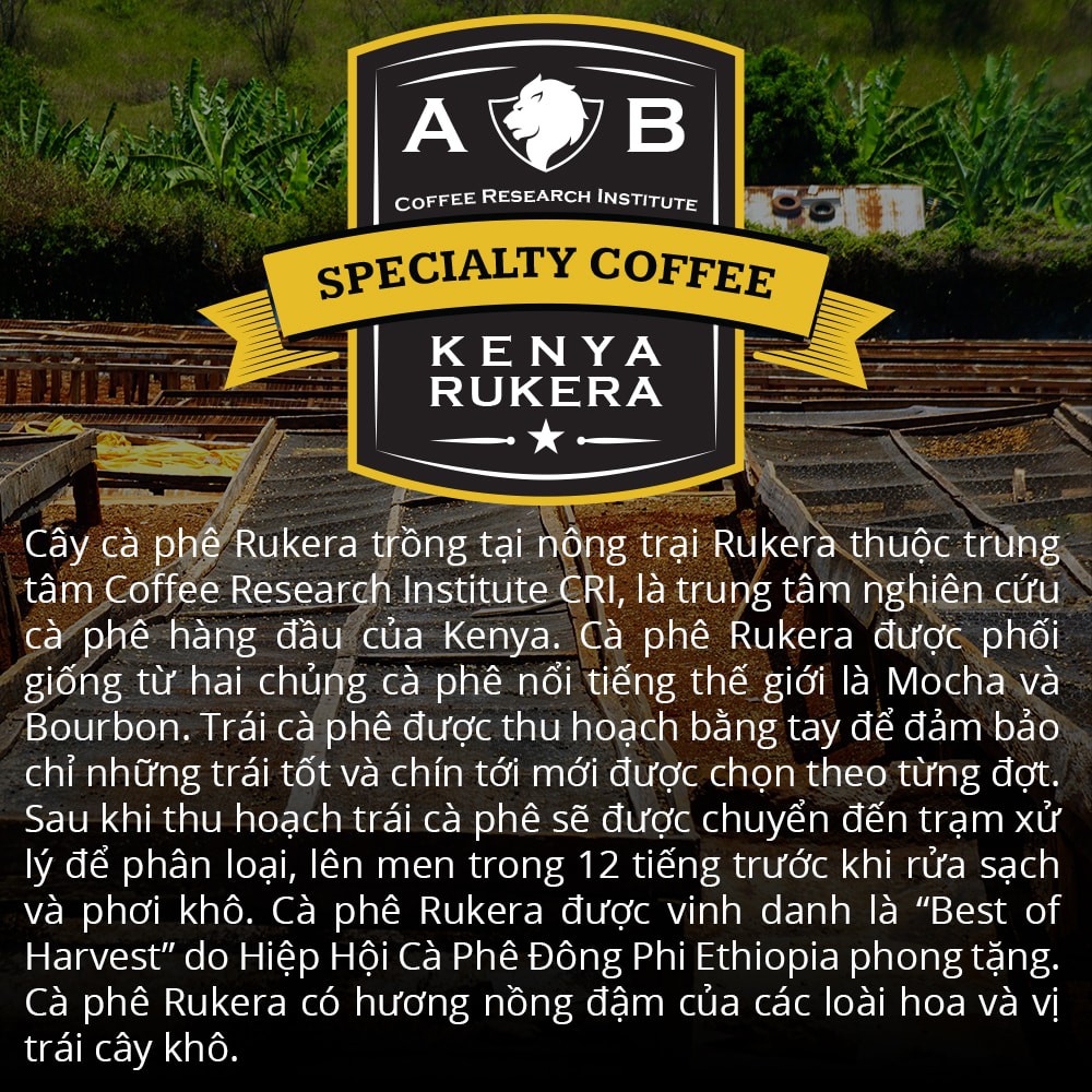 120g Specialty Coffee Nguyên Hạt Kenya Rukera Cà Phê Hảo Hạng Exquisite®