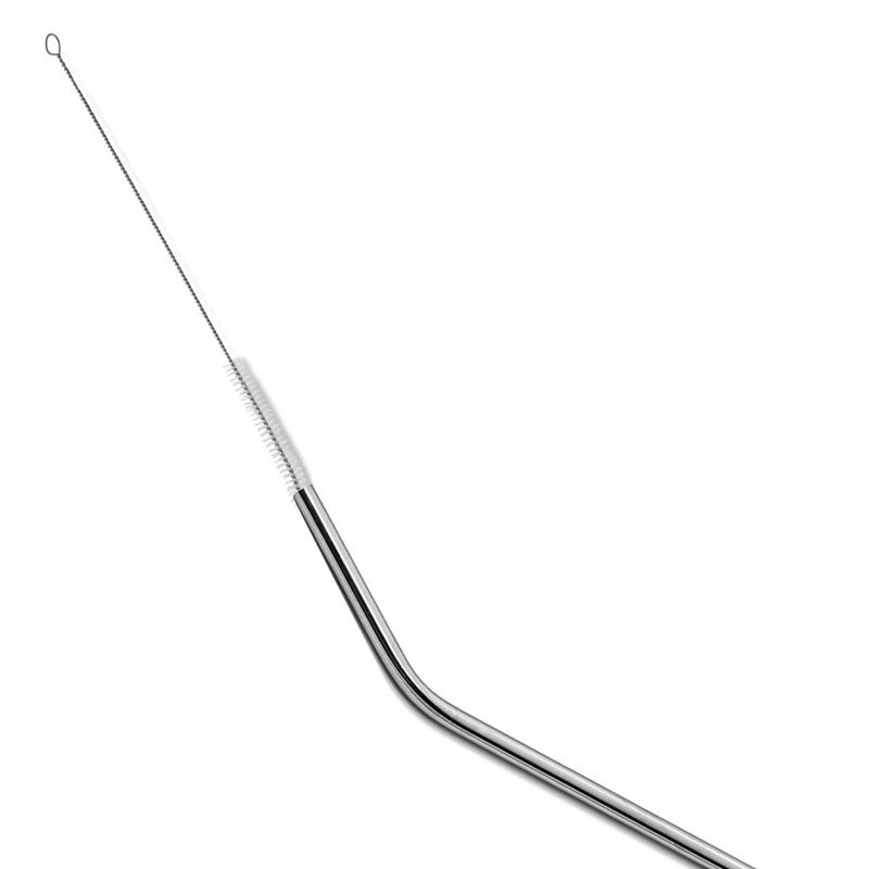 3 Pcs Stainless Steel Metal Drinking Straw Straws + 1 Cleaner Brush