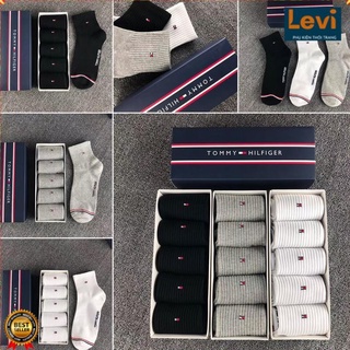Vớ Cổ Ngắn Tommy [Hộp 5 Đôi Cao Cấp] Tất Thể Thao Cổ Ngắn Sợi Cotton Kháng Khuẩn Khử Mùi Và Thấm Hút Tốt Quà Tặng
