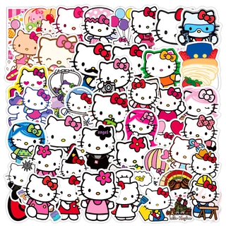 ❉ Miếng Dán Hoạt Hình Hello Kitty Series 07 - Sanrio ❉ Bộ 50 Miếng Dán Tường Thời Trang