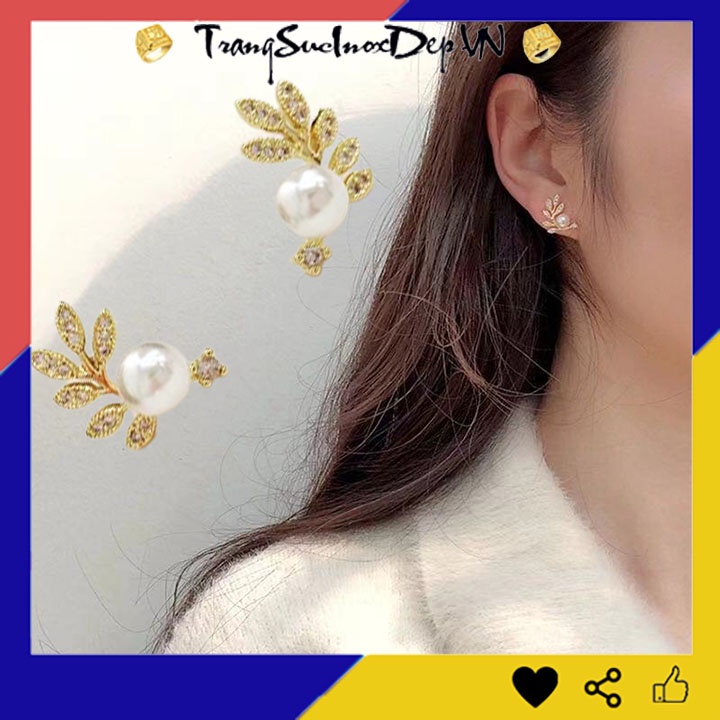 Bông tai nữ hình chiếc lá phong cách Hàn Quốc xinh đẹp, trẻ trung và quyến rũ (1 đôi)