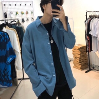 ÁO SƠ MI NHUNG ĐEN UNISEX