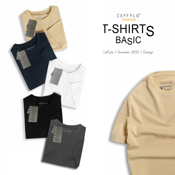Áo phông nam cổ tròn, trơn, cotton cao cấp, co giãn 4 chiều Ceffylo. Áo thun cotton nam,local brand, trắng, đen, be, ghi | BigBuy360 - bigbuy360.vn