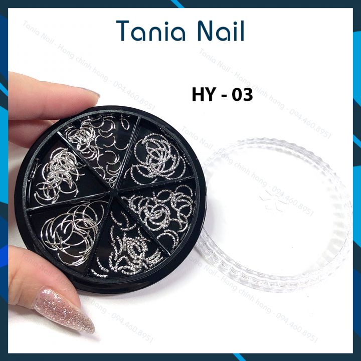 Charm Kim Loại Nail Set 6 Phụ Kiện Kim Loại