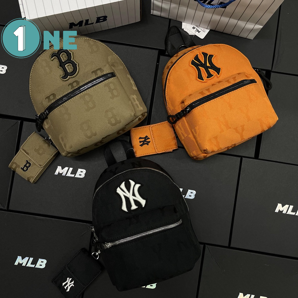 ( Chuẩn Hãng ) Balo Mini MLB NY Monogram Nylon Jacquard Backpack Full Tag Mac