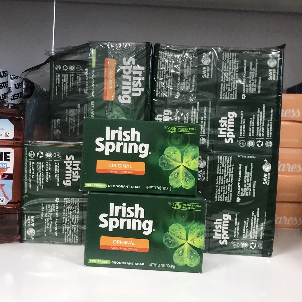 Xà bông cục Irish Spring Mỹ Deodorant Soap Original - Xà bông tắm Spring 104.8g