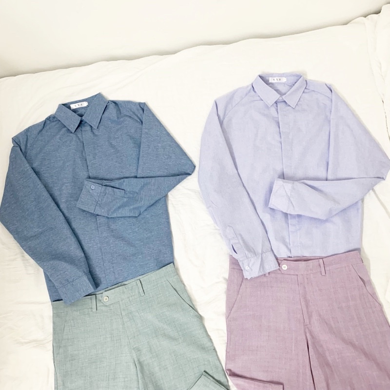 ⭐️ Hidden Button Shirt - Áo sơmi nam nữ giấu cúc