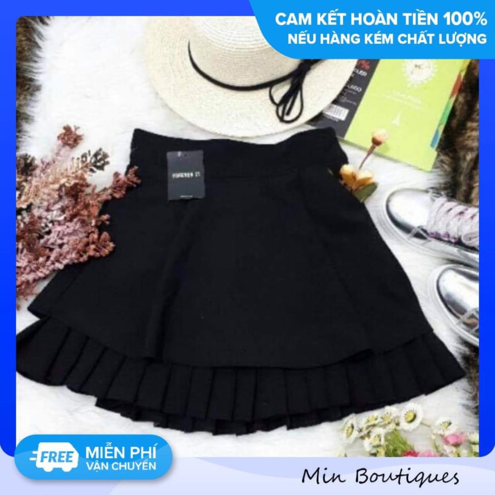 Chân váy sếp ly 2 tầng chất dày - có túi, có kèm quần vô cùng tiện lợi ( <52kg)