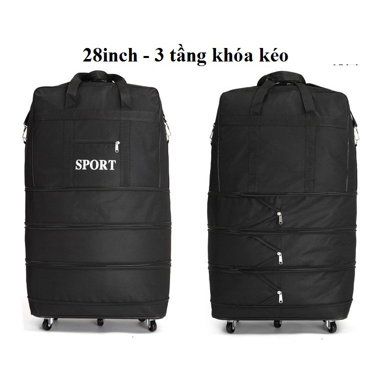 [ĐIỀU CHỈNH ĐƯỢC] Vali du lịch vải dù, túi xách hành lý chỉnh kích thước được B174 đa dạng kiểu dáng, nhiều size