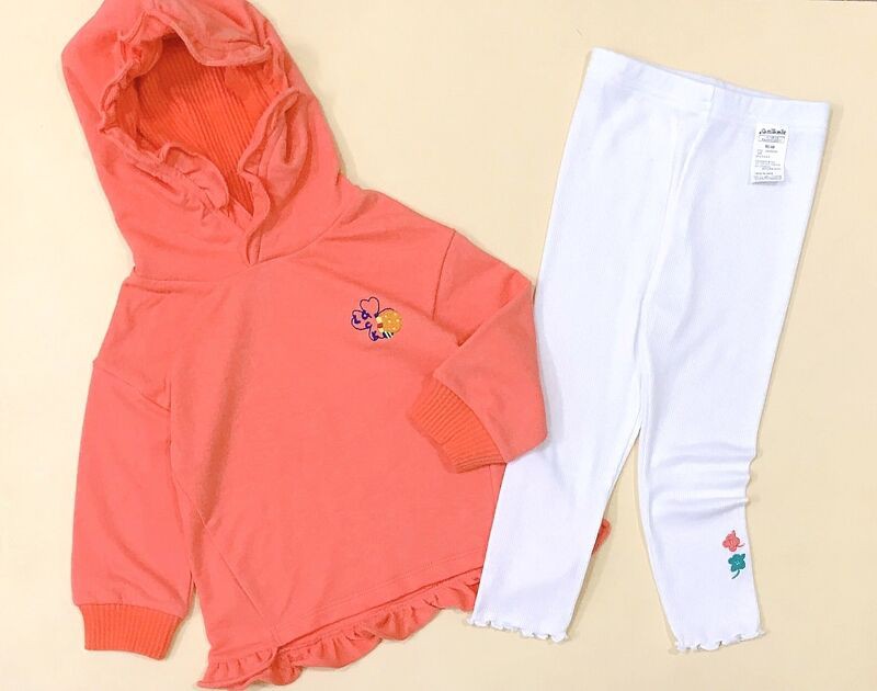 Set áo Hoodie mũ bèo quần trắng