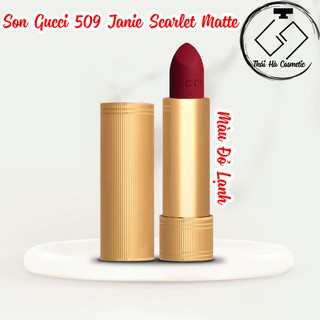 Son Gucci 509 Màu Đỏ Lạnh Janie Scarlet Matte (thái hà shop)