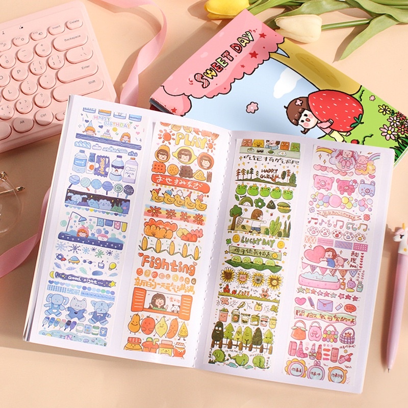 Sổ chiết lưu trữ sticker và washi tape tiện lợi, nhiều màu