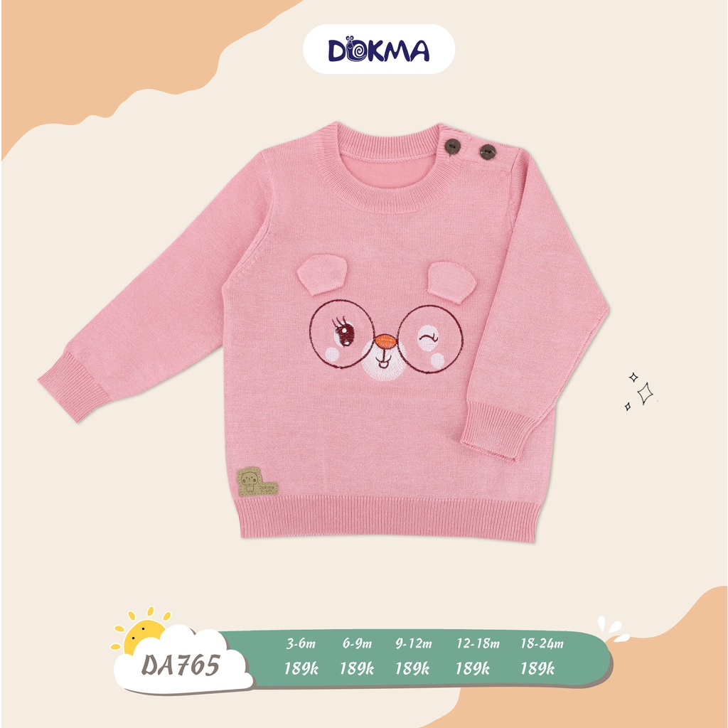 Dokma - Áo len cừu mềm mịn cổ tròn 6-24m DA765