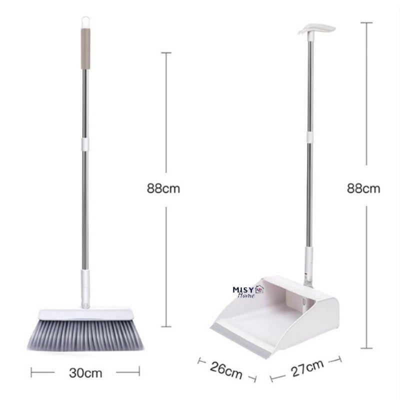 Bộ chổi kèm hót rác thông minh 180 độ Misy home cán dài