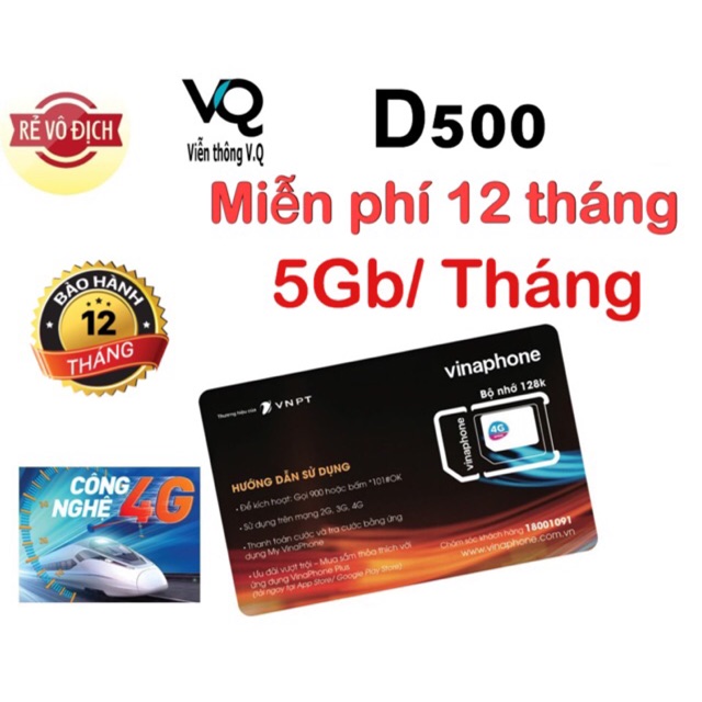 [SẬP GIÁ] Sim 4g vinaphone d500 12 tháng