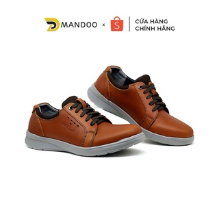 Giày nam công sở cột dây da bò thật mandoo tăng chiều cao nb1 màu đen - nâu
