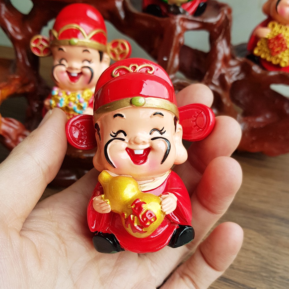 Bộ 05 tượng chibi Ngũ Phúc mẫu mới size 7cm kèm chân đế ngang 5 ô sứ