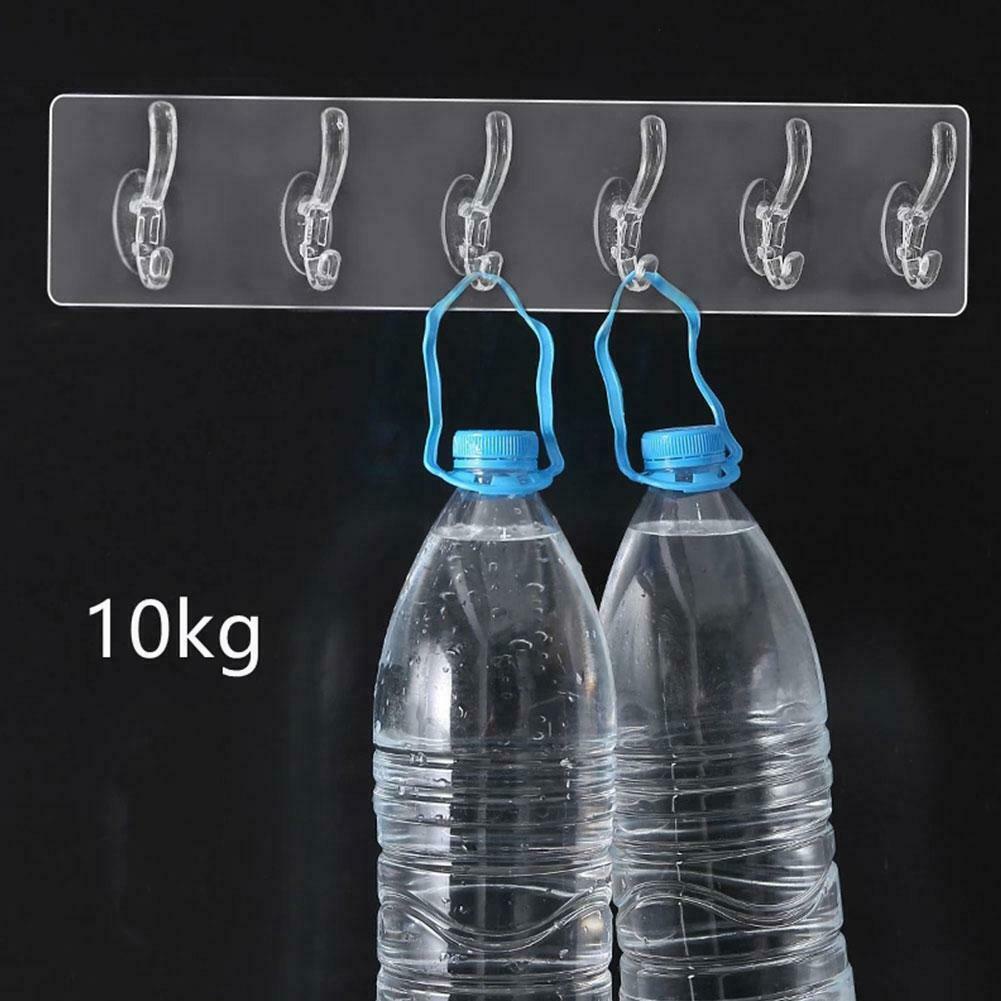 Móc treo quần áo dán tường không cần đóng đinh trong suốt A5J9