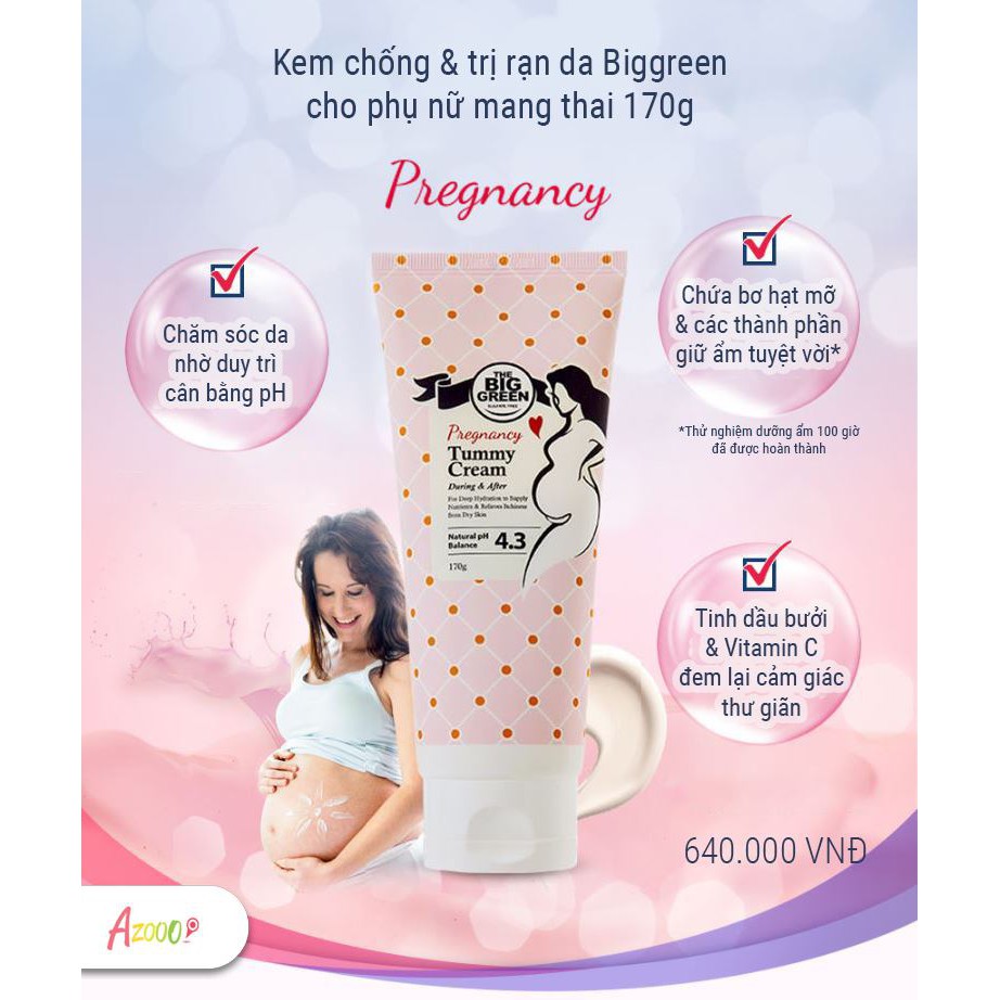 Kem chống & trị rạn da Biggreen cho phụ nữ mang thai 170g_BG08