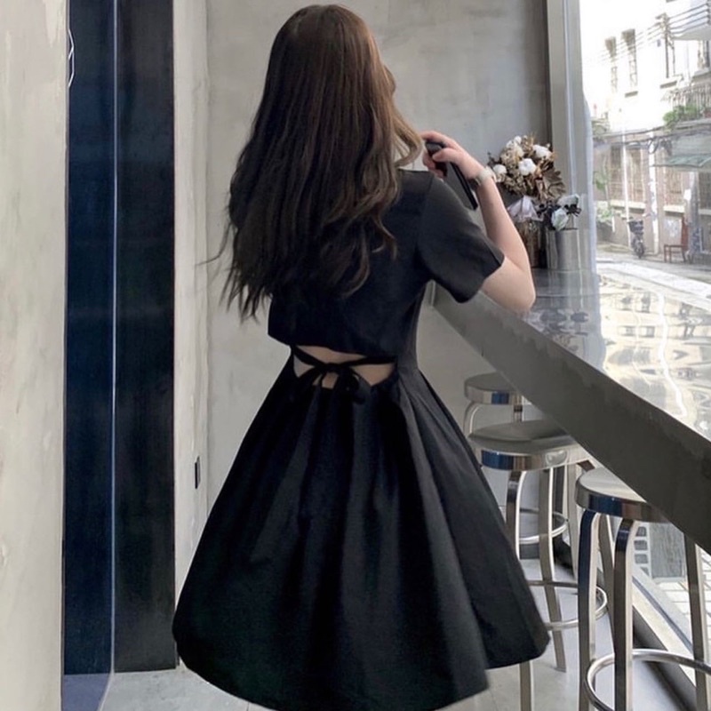 Đầm Polo Bo chun Thắt Nơ Sau Lưng