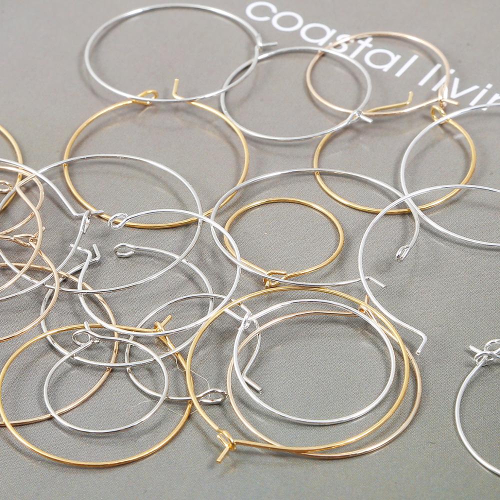 Bộ 50 vòng khuyên tai 20-35mm dùng kết cườm/ làm đồ trang sức/ bông tai thủ công