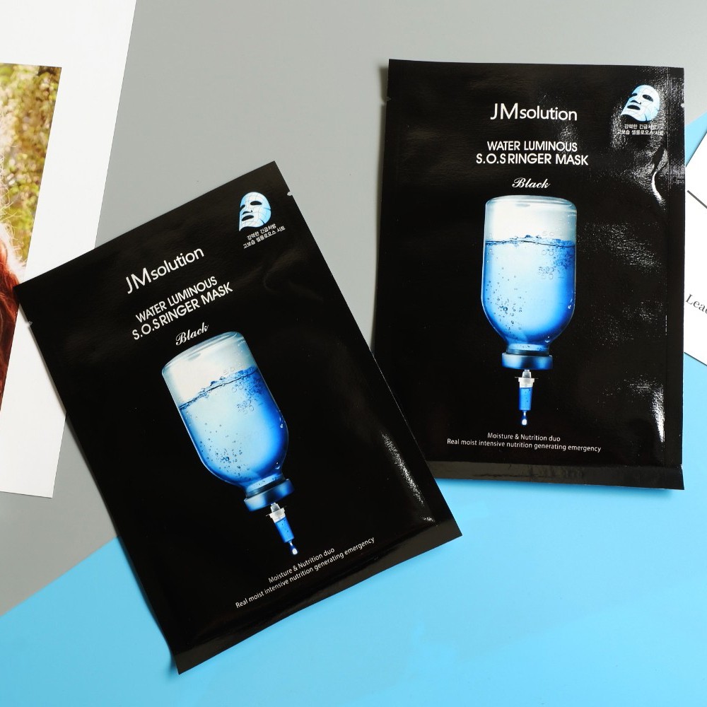 Combo 10 Mặt Nạ Cấp Nước Dưỡng Ẩm Và Làm Dịu Da JMSolution Water Luminous S.O.S Ringer Mask Black 35ml