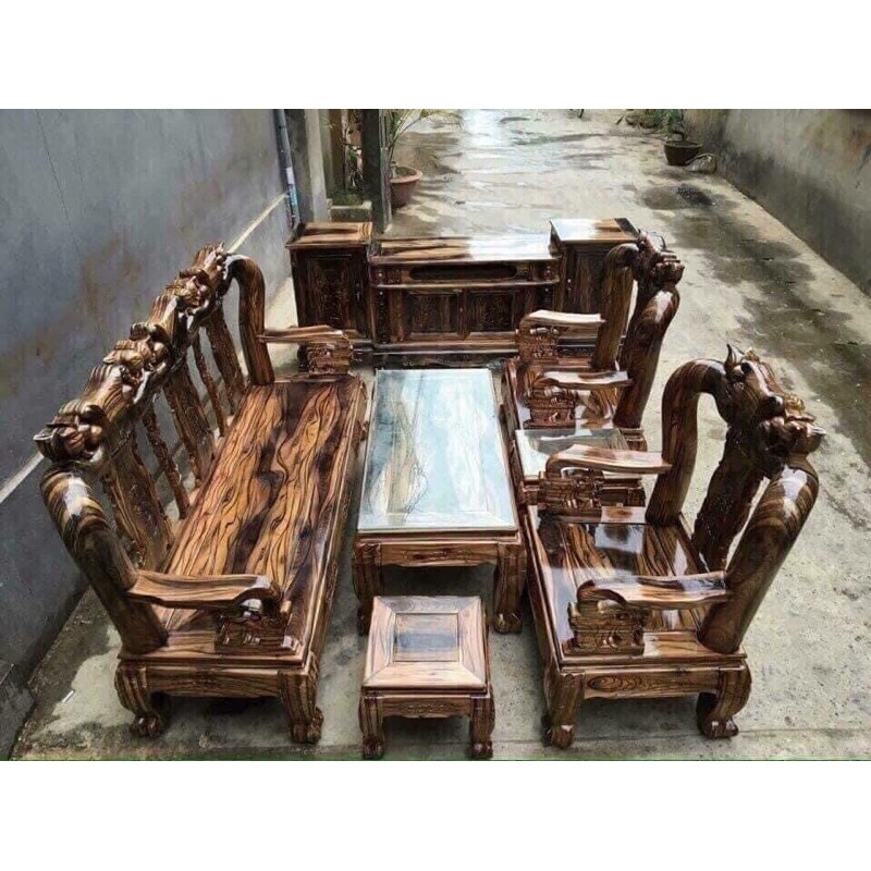 bộ bàn ghế phòng khách minh quốc đào gỗ xoan ta tay 10 giá chỉ 7tr đồng, kệ tivi giá 4tr500
