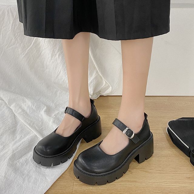 (CÓ SẴN 1 SỐ SIZE) Giày Búp Bê Ulzzang Nữ Đế 6 phân Quai Ngang CỰC XINH | BigBuy360 - bigbuy360.vn