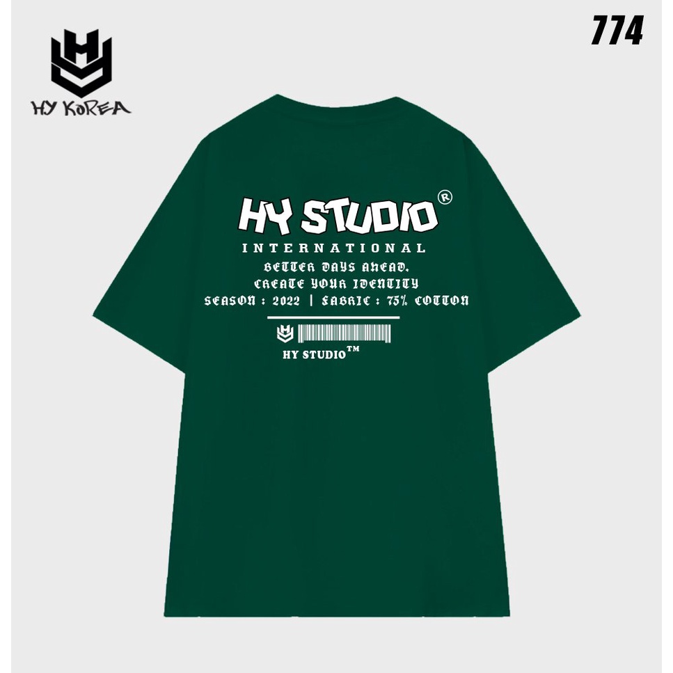 Áo thun tay lỡ HY Studio 774 nam nữ form rộng basic