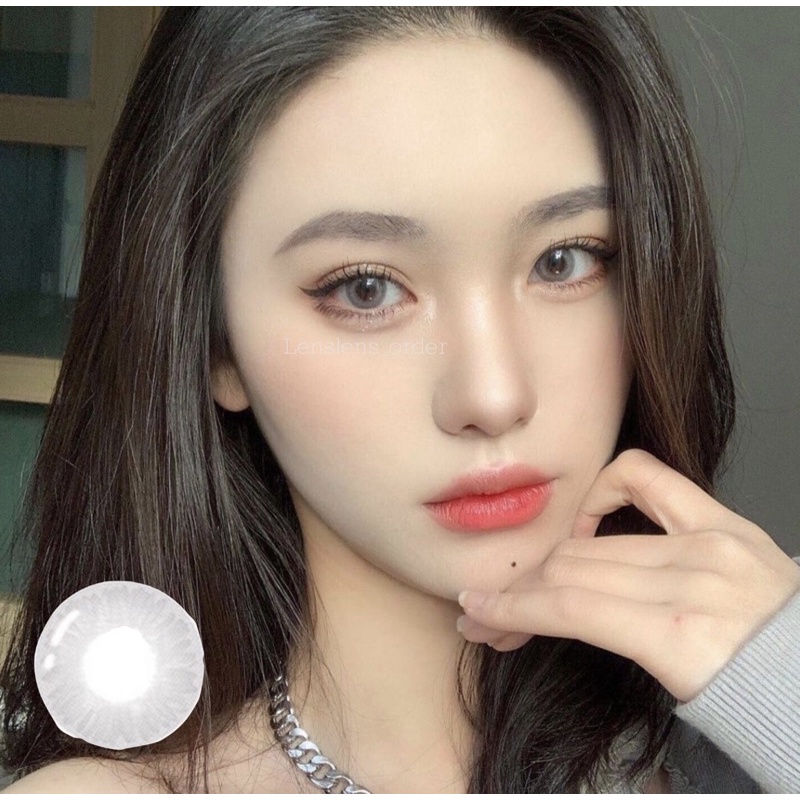 Kính Áp Tròng Lens Mắt Màu Xám Tây Siêu Mỏng Đủ Độ Cận