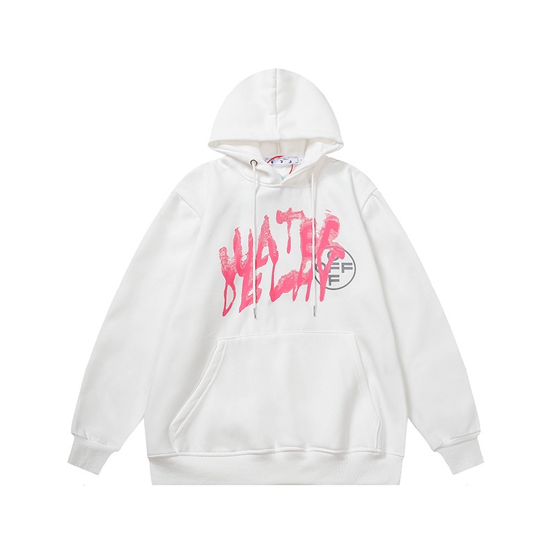 Hàng Có Sẵn Áo Hoodie Sweatshirt Chui Đầu Tay Dài In Chữ OFF White Dành Cho Cặp Đôi