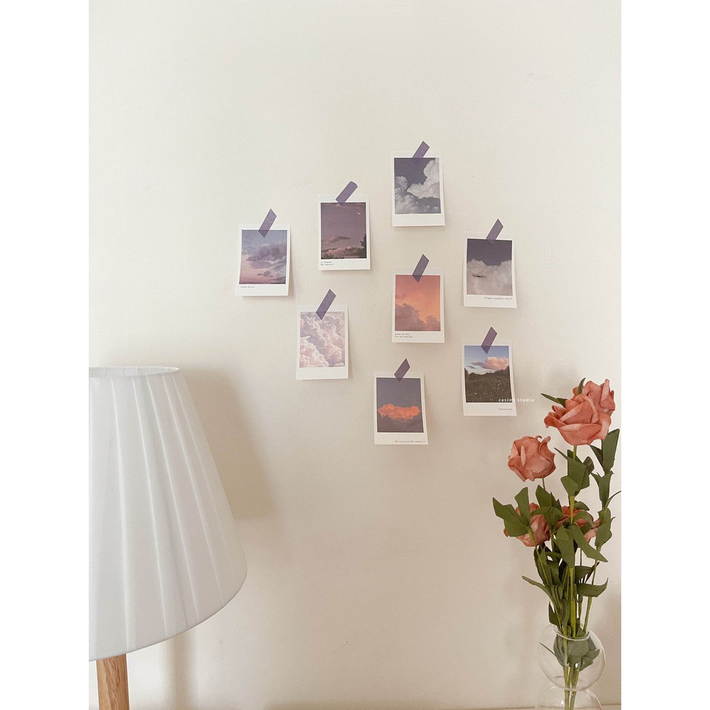 4 cuộn MASKING TAPE băng keo giấy dán bìa ảnh VINTAGE trang trí tường, dán postcard Casimi Decor
