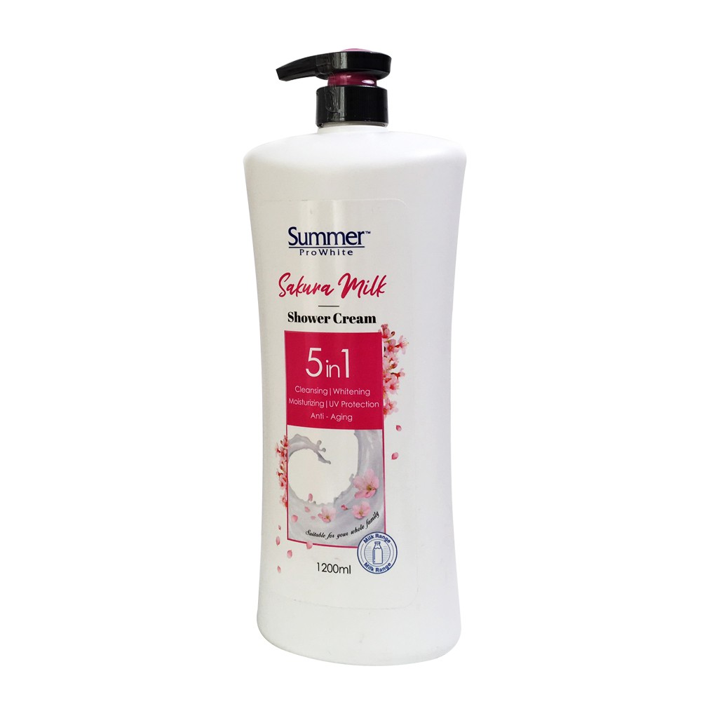 [Chính Hãng] Sữa Tắm Trắng Da Summer ProWhite Sakura 5in1 Thái Lan 1200Ml