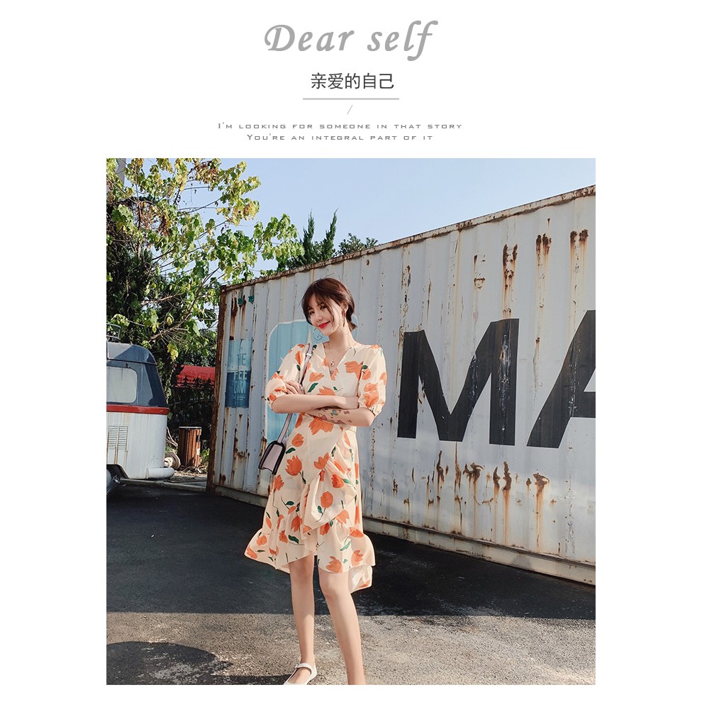 Đầm chiffon đi biển hoạ tiết hoa phong cách Bohomian | BigBuy360 - bigbuy360.vn