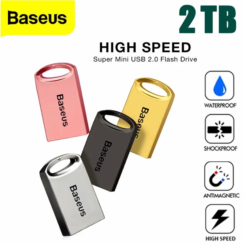 Ổ Đĩa Flash USB 2.0 2TB Mini Bằng Kim Loại Chống Nước Hiệu Baseus