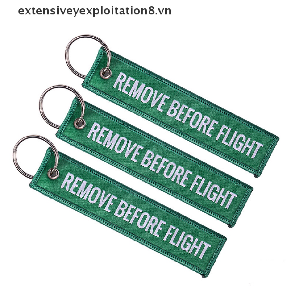 Móc Khóa Thêu Chữ Remove Before Flight Kích Thước 13 * 3CM