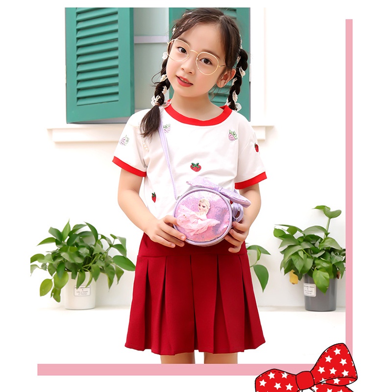 Túi Đeo Chéo Oxford Hình Hoạt Hình Frozen Cho Bé Gái