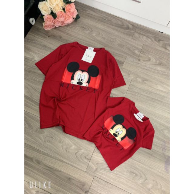 Áo thun đôi MIKEY mẹ và bé, áo đôi mẹ và bé chất cotton mịn mát giá sĩ