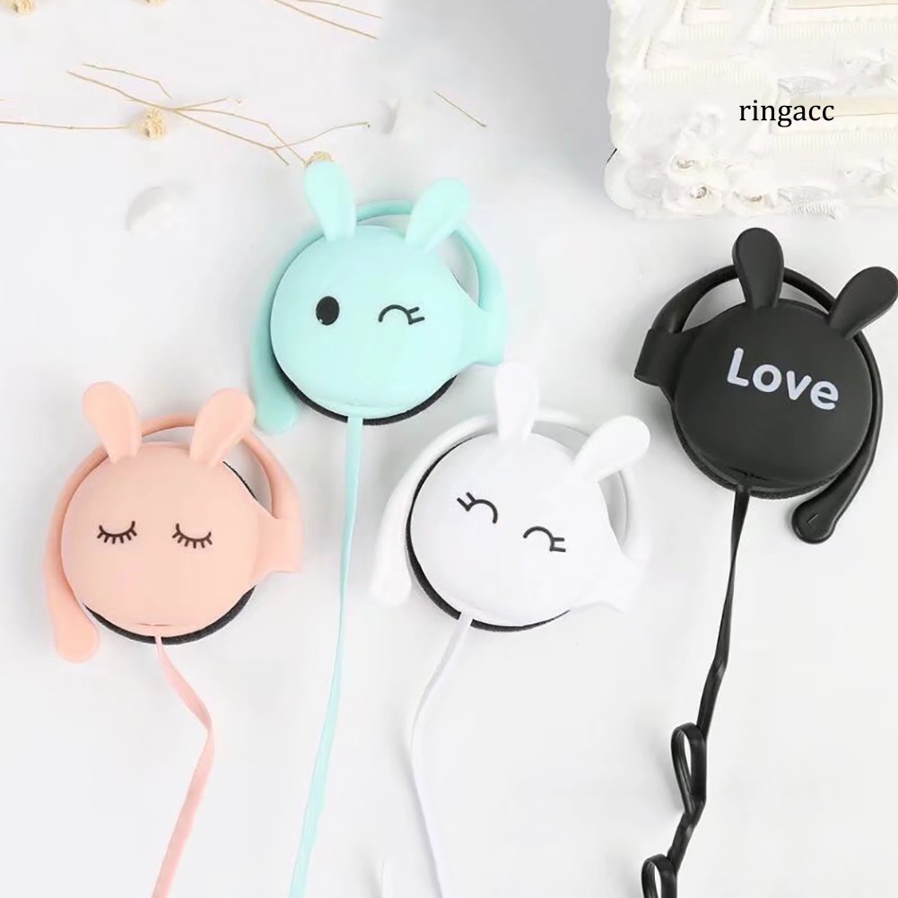 Tai nghe dạng móc vành tai hình tai thỏ dễ thương giắc 3.5mm