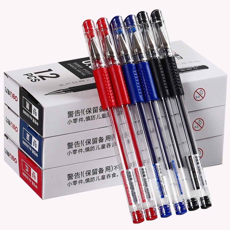 BÚT BI NƯỚC GEL VĂN PHÒNG MỰC ĐỀU NÉT CHỮ ĐẸP_Màu Mực Đen Xanh Đỏ