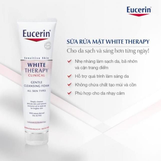 Sữa Rửa Mặt Tạo Bọt Trắng Da Eucerin White Therapy Clinical Gentle Cleansing Foam 150g