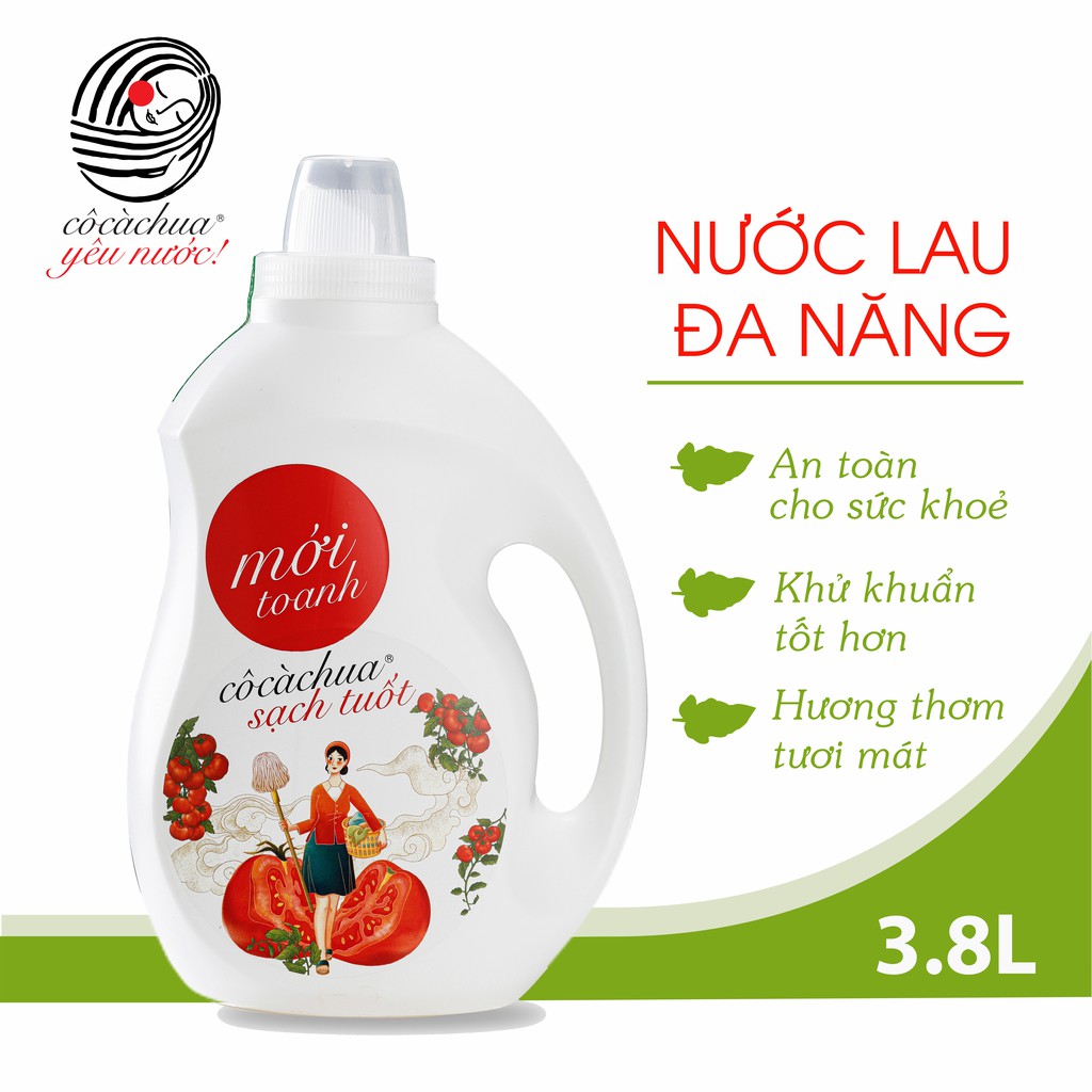 Nước Lau Bếp Cô Cà Chua Sạch Tuốt Mới Toanh 3.8L Sạch Dầu Mỡ An Toàn