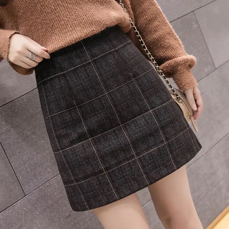 Chân váy dạ chữ A họa tiết kẻ caro 2 lớp dày dặn | BigBuy360 - bigbuy360.vn