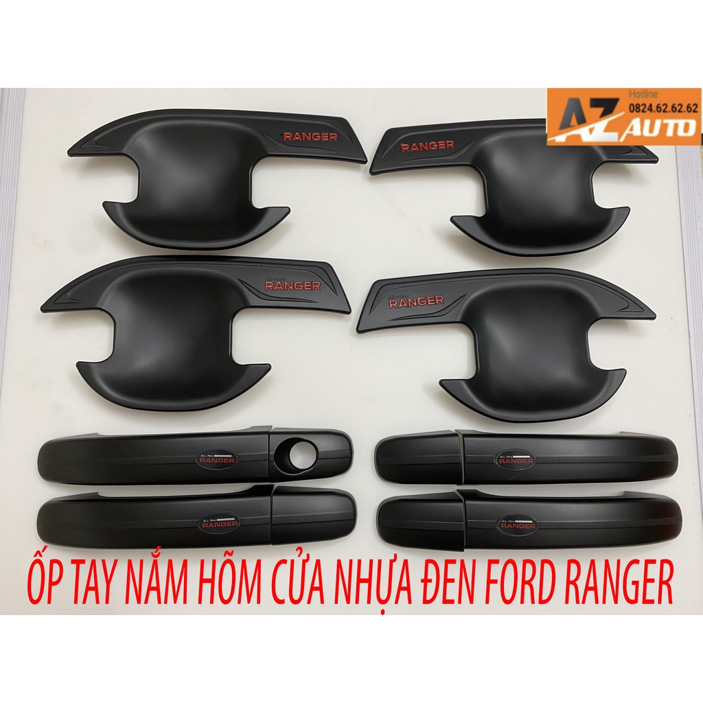 Ốp tay nắm cửa, hõm cửa, ốp đèn pha, đèn hậu, nắp xăng, tay mở cốp đen Ford Ranger 2014 - 2021- nhựa đen | BigBuy360 - bigbuy360.vn
