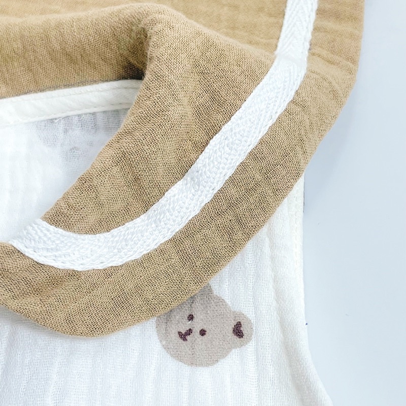 Bộ liền thân thuỷ thủ chất liệu xô Muslin unisex cho bé 5-16kg SAMIKIDS