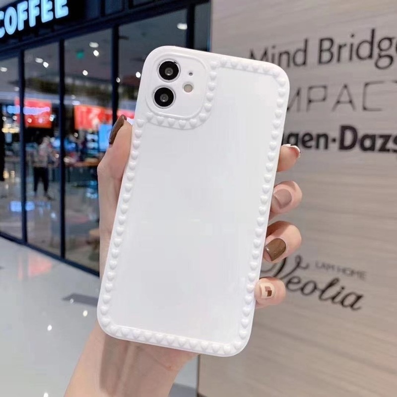 IPHONE 6 plus 7 8 plus Mobile Phone Case Solid Color IPhoneX XR XS MAX Love Photo Frame Men and Women Fashion Shiny Silicone Case