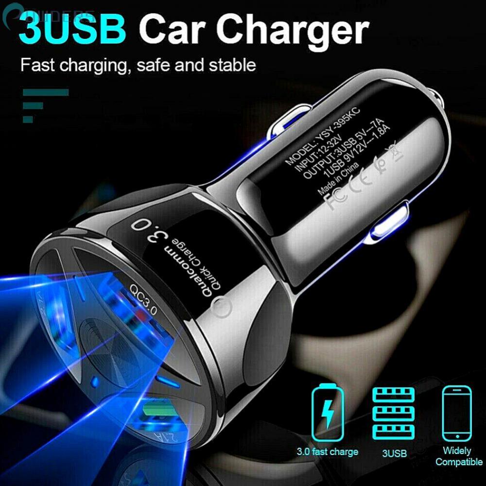 Cục Sạc USB Dự Phòng QC 3.0 Có Đèn Cho Xe Hơi
