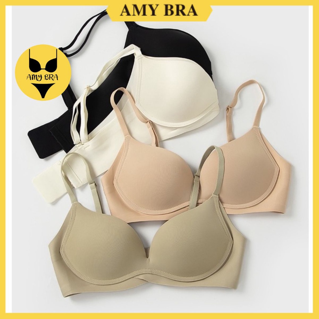 Áo Ngực Su Cao Cấp - Áo Lót Nữ Không Gọng Mút Vừa Bản To 3 Nấc Cài AMYBRA A2179