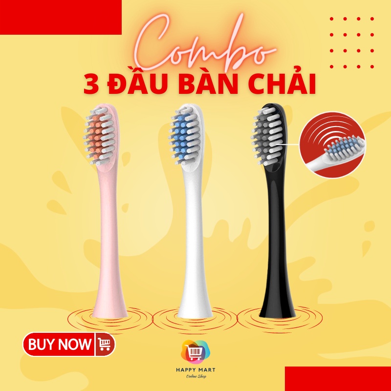 Đầu Bàn Chải Điện, Combo 3 Đầu Bàn Chải Thay Thế Sonic X-3 Cao Cấp Chính Hãng