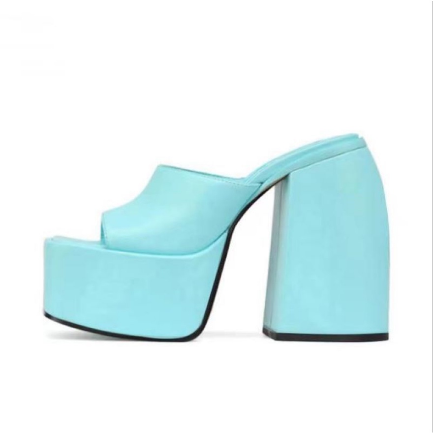 Giày Cao Gót 3.94 Inch Size Lớn 35-43 Bằng Da Nhiều Màu Sắc Thời Trang Nổi Tiếng Cho Nữ